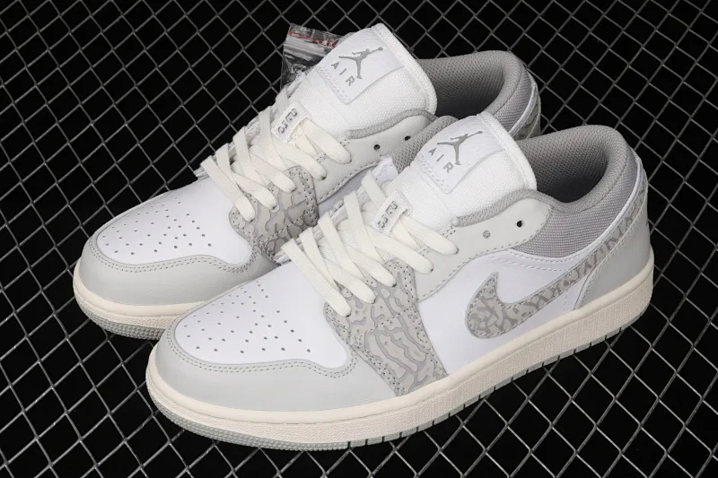 All categories Air Jordan Jordan series basketball shoes Air Jordan 1 Low Air Jordan 1 Low Prm "Elephant Print" AJ1 Joe 1 low white gray crackle pattern DH4269-100